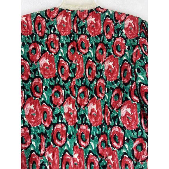 Vintage 80s Outlines Deborah Kuchme 100%Silk Rose Jacket Made in Hong Kong (515) - Picture 9 of 16